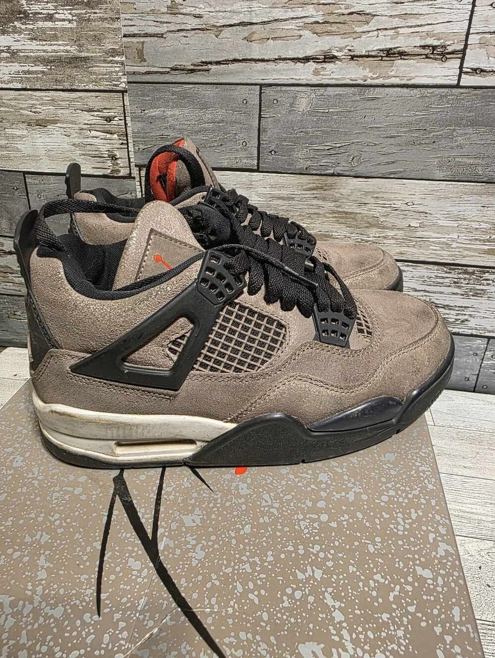 Jordan Kids Sneakers - Gray  with Black and Orange Accents